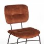 Preview: Esszimmerstuhl Dez 49x60x87 cm Rost Velours | Schwarzes Metall