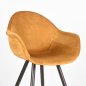 Preview: Esszimmerstuhl Forli 60x58x83 cm Ocker Samt | Schwarzes Metall