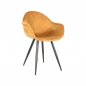 Preview: Esszimmerstuhl Forli 60x58x83 cm Ocker Samt | Schwarzes Metall