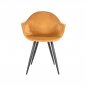 Preview: Esszimmerstuhl Forli 60x58x83 cm Ocker Samt | Schwarzes Metall