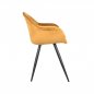Preview: Esszimmerstuhl Forli 60x58x83 cm Ocker Samt | Schwarzes Metall