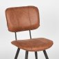 Preview: Esszimmerstuhl Fos 49x60x87 cm Cognac-Leder , Schwarzes Metall