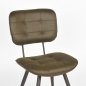 Preview: Esszimmerstuhl Gus 49x60x87 cm Armee Mikrofaser | Schwarzes Metall
