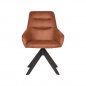Preview: Esszimmerstuhl "Jace" in cognac Farbe Mikrofaser 58x65x88 cm
