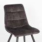 Preview: Stuhl "Jelt" in Anthrazit grauem Samt und schwarzem Metallgestell 45x56x85 cm