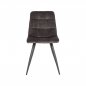 Preview: Stuhl "Jelt" in Anthrazit grauem Samt und schwarzem Metallgestell 45x56x85 cm