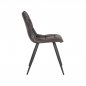 Preview: Stuhl "Jelt" in Anthrazit grauem Samt und schwarzem Metallgestell 45x56x85 cm