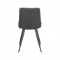 Preview: Stuhl "Jelt" in anthrazit grau gewebtem Stoff und schwarzem Metallgestell 45x56x85 cm