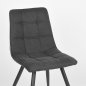Preview: Stuhl "Jelt" in anthrazit grau gewebtem Stoff und schwarzem Metallgestell 45x56x85 cm