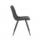 Preview: Stuhl "Jelt" in anthrazit grau gewebtem Stoff und schwarzem Metallgestell 45x56x85 cm