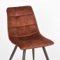 Preview: Stuhl "Jelt" in rostfarbigem Samt und schwarzem Metallgestell 45x56x85 cm