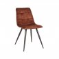 Preview: Stuhl "Jelt" in rostfarbigem Samt und schwarzem Metallgestell 45x56x85 cm