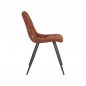 Preview: Stuhl "Jelt" in rostfarbigem Samt und schwarzem Metallgestell 45x56x85 cm