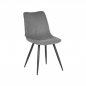 Preview: Esszimmerstuhl Jort 48x61x91 cm Dunkelgraues Ribcord | Schwarzes Metall
