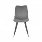 Preview: Esszimmerstuhl Jort 48x61x91 cm Dunkelgraues Ribcord | Schwarzes Metall