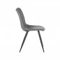 Preview: Esszimmerstuhl Jort 48x61x91 cm Dunkelgraues Ribcord | Schwarzes Metall