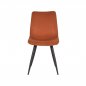 Preview: Esszimmerstuhl Jort 48x61x91 cm Rostiges Ribcord | Schwarzes Metall
