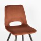 Preview: Esszimmerstuhl Josh 47x56x86 cm Rostfarbener Samt , Schwarzes Metall