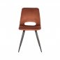 Preview: Esszimmerstuhl Josh 47x56x86 cm Rostfarbener Samt , Schwarzes Metall