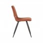 Preview: Esszimmerstuhl Josh 47x56x86 cm Rostfarbener Samt , Schwarzes Metall