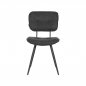 Preview: Esszimmerstuhl Lux 49x60x87 cm Anthrazit-Webart | Schwarzes Metall