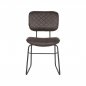 Preview: Esszimmerstuhl Sev 49x60x87 cm Anthrazit Mikrofaser , Schwarzes Metall
