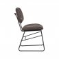 Preview: Esszimmerstuhl Sev 49x60x87 cm Anthrazit Mikrofaser , Schwarzes Metall
