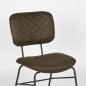 Preview: Esszimmerstuhl Sev 49x60x87 cm Armee Mikrofaser | Schwarzes Metall