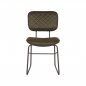 Preview: Esszimmerstuhl Sev 49x60x87 cm Armee Mikrofaser | Schwarzes Metall