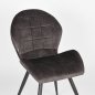 Preview: Esszimmerstuhl Sil 51x64x87 cm Anthrazit Velours | Schwarzes Metall