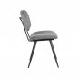 Preview: Esszimmerstuhl Vic 49x60x87 cm Dunkelgraues Ribcord | Schwarzes Metall