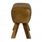 Preview: "Elone" stool made of 100% real buffalo leather in brown and oak frame