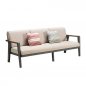 Preview: "EMOTI" LOUNGE SET MIT 3-SITZER AUS ALUMINIUM UND TEAKHOLZ SCHWARZ