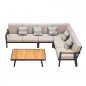 Preview: "EMOTI" LOUNGE SET 5-TEILIG AUS ALUMINIUM UND TEAKHOLZ SCHWARZ