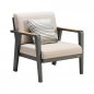 Preview: "EMOTI" LOUNGE SET MIT 3-SITZER AUS ALUMINIUM UND TEAKHOLZ SCHWARZ