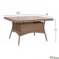 Preview: Esstisch-Set 5 Stk. mit Metalltisch 120x70x75 + Sessel Korb-Rattan-Futter in Braun