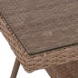 Preview: Esstisch-Set 5 Stk. mit Metalltisch 120x70x75 + Sessel Korb-Rattan-Futter in Braun