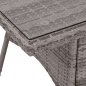 Preview: Esstisch-Set 7 Stk. mit Metalltisch 150x90 + Stühle Korb-Rattan-Futter in Grau Ideal für den Außenbereich