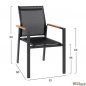 Preview: Dining table set 7 pieces. | Polywood table and aluminum frame 6 armchairs made of aluminum frame with gray frame and black textline seat