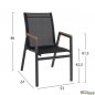 Preview: Esstisch-Set 7 Stk. | Tisch Polywood und Aluminiumrahmen, Sessel aus Aluminiumrahmen + Textile