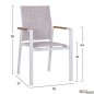 Preview: Esstisch-Set 7 Stk. in weißer Farbe | Polywood Tisch | Miller-Sessel aus Aluminiumrahmen