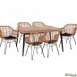 Preview: Esstisch Set Allegra aus Wicker in Farbe Beige und Schwarz