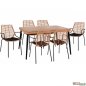 Preview: Esstisch Set Allegra aus Wicker in Farbe Beige und Schwarz