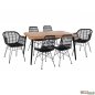 Preview: Esstisch Set Allegra aus Wicker in Farbe Beige und Schwarz