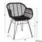 Preview: Esstisch Set Allegra aus Wicker in Farbe Beige und Schwarz