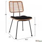 Preview: Esstisch Set Allegra aus Wicker in Farbe Beige und Schwarz