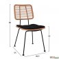 Preview: Esstisch Set Allegra aus Wicker in Farbe Beige und Schwarz