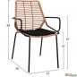 Preview: Esstisch Set Allegra aus Wicker in Farbe Beige und Schwarz