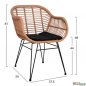 Preview: Esstisch Set Allegra aus Wicker in Farbe Beige und Schwarz