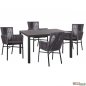Preview: Dining table set made of aluminum in anthracite color